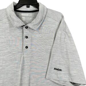 Reebok Golf Polo Shirt Mens 2XL Gray Space Dye Stretch Performance Activewear